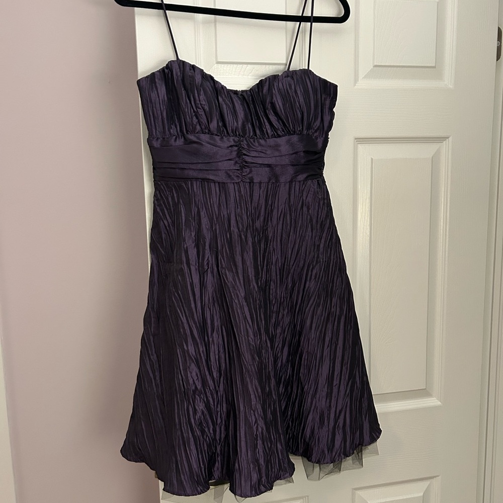 Elegant Purple Tafetta & Tool Dress